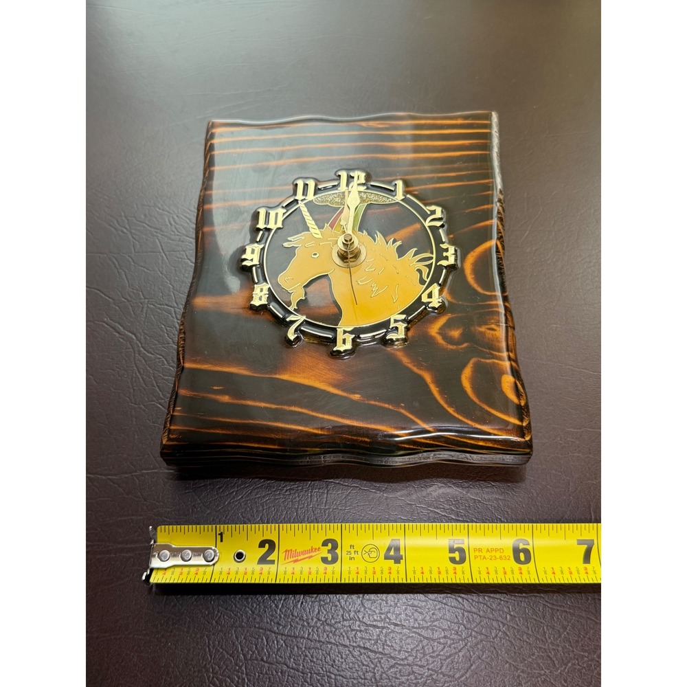 Vintage 1983 Ramar Industries Unicorn Wood Wall Clock Retro 80s Fantasy Decor - Picture 2 of 7